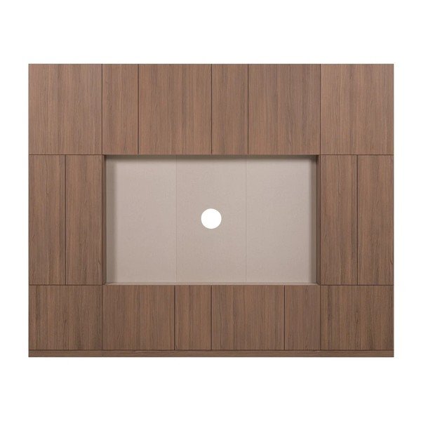 Modularni TV komplet v temni naravni barvi 268x215 cm Build – WOOOD
