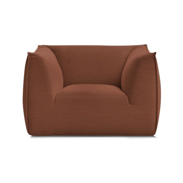 Oranžen fotelj iz rebrastega žameta Giorgia – Bobochic Paris-image-2