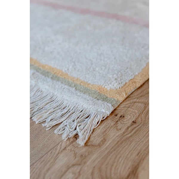 Rožnata/kremno bela pralna ročno tkana bombažna preproga 200x300 cm Lanes Vintage Nude – Lorena Canals-image-3