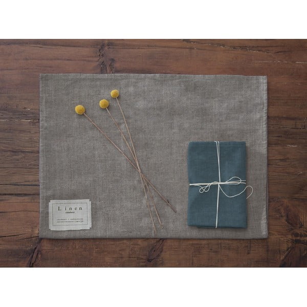 Komplet 4 prtičkov z mešanico lanu Really Nice Things Turquoise, 43 x 43 cm-image-2