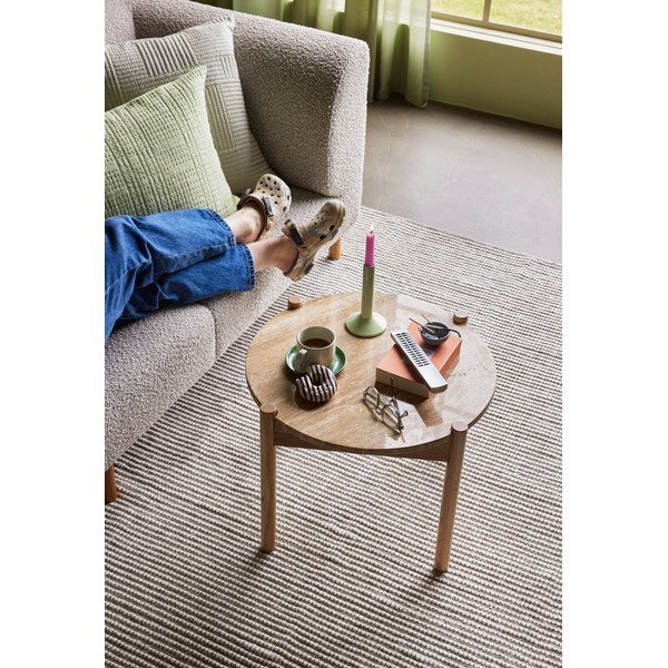 Okrogla mizica s kamnito mizno ploščo v naravni barvi ø 60 cm Trava – Hübsch-image-2