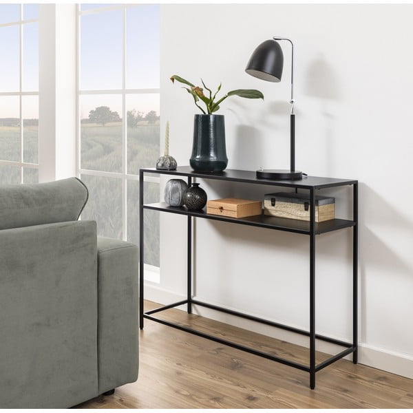 Črna konzolna mizica 100x35 cm Newcastle - Actona-image-1