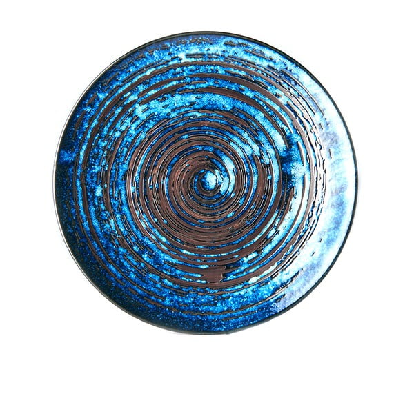 Moder keramičen krožnik MIJ Copper Swirl, ø 29 cm