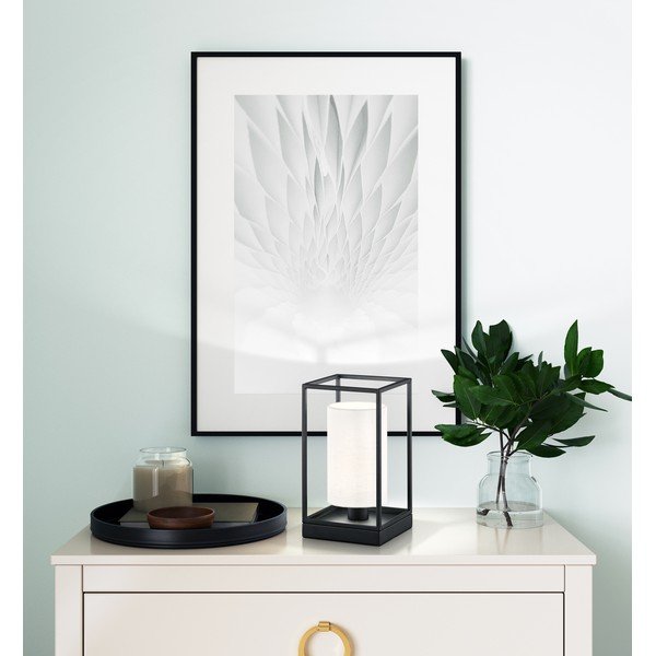 Črno-bela namizna svetilka s tekstilnim senčilom (višina 28,5 cm) Gilli – Fischer & Honsel-image-1