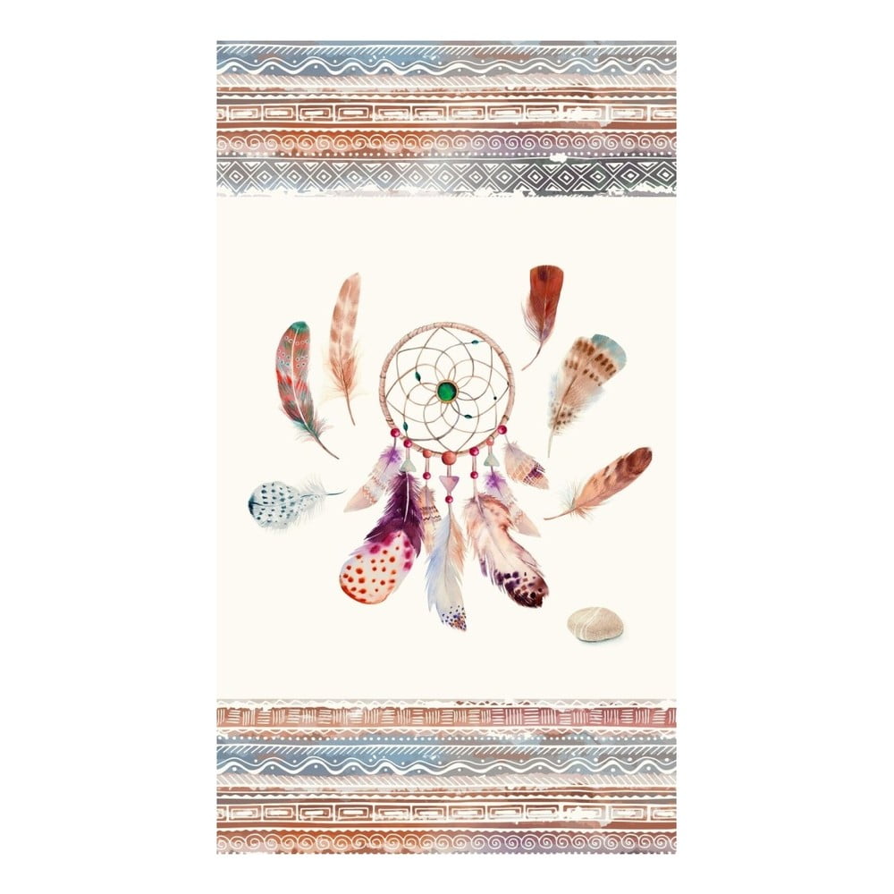 Plažna brisača s potiskom Good Morning Feathers, 100 x 180 cm