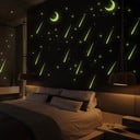 Stenske nalepke Ambiance Moon And Falling Stars