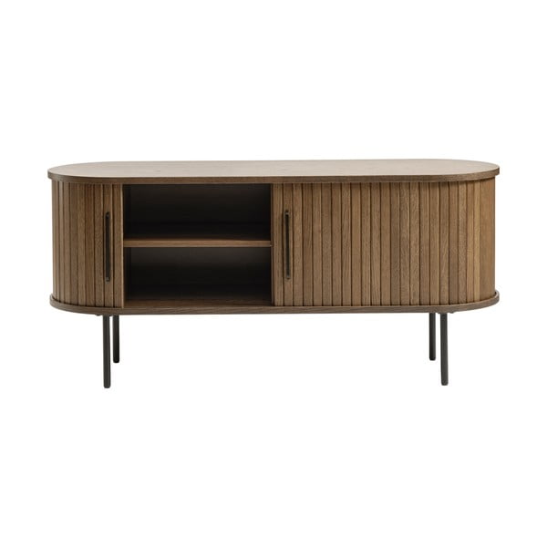 Rjava TV omarica v hrastovem dekorju 120x56 cm Nola – Unique Furniture-image-2