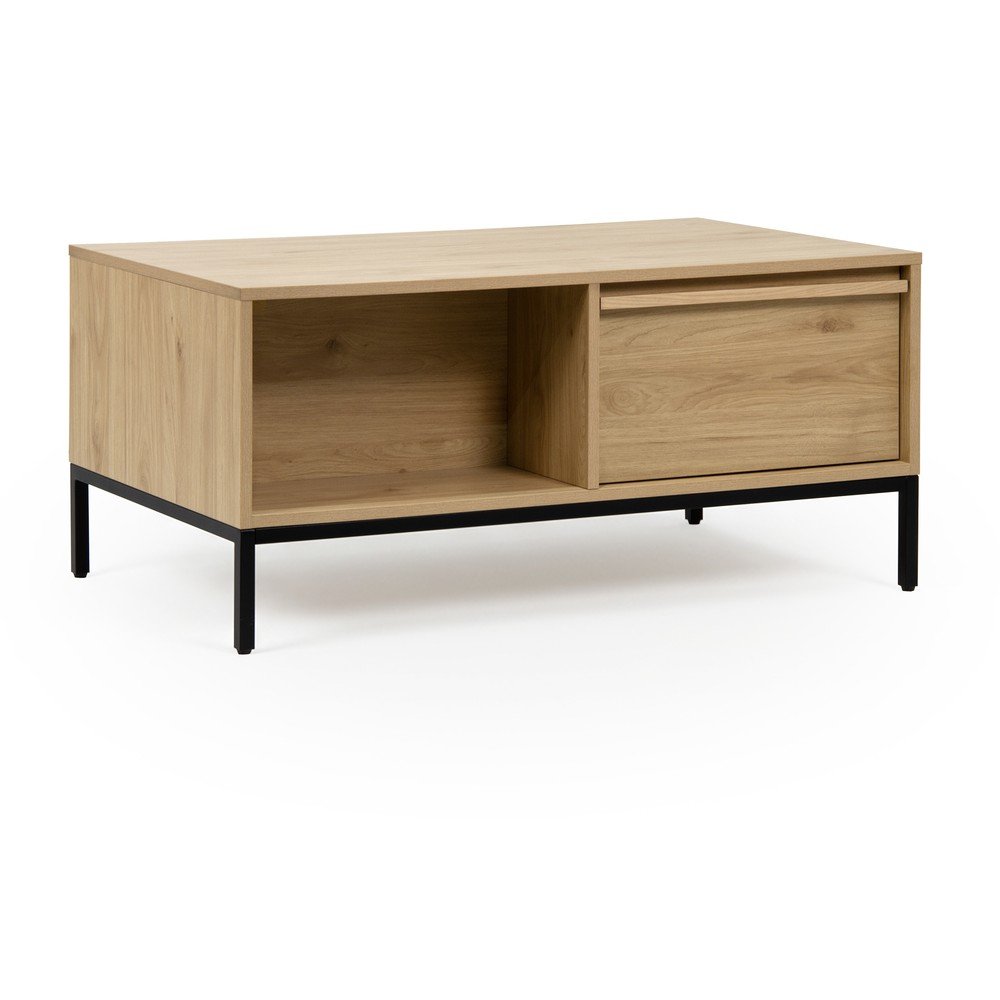 Klubska mizica v hrastovem dekorju v naravni barvi 60x100 cm Luc