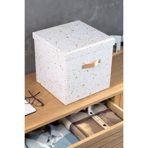 Škatla za shranjevanje v zlati in beli barvi Bigso Box of Sweden Logan-image-2