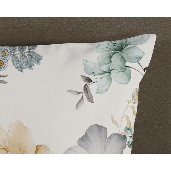 Zelena/kremno bela enojna podaljšana bombažna posteljnina 140x220 cm Celina – Good Morning-image-3