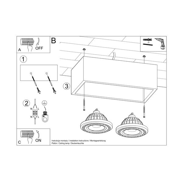 Siva stropna svetilka 14x27 cm Postiga – Sollux-image-4