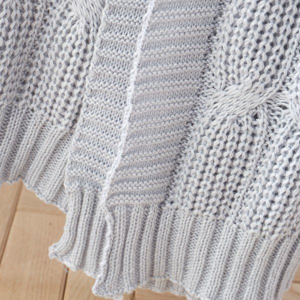Siva pletena odeja 130x170 cm Chunky Marl Knit – Catherine Lansfield-image-2