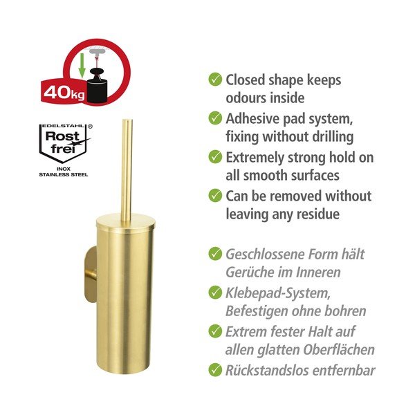 WC ščetka iz nerjavečega jekla v zlati barvi Orea Gold - Wenko-image-3