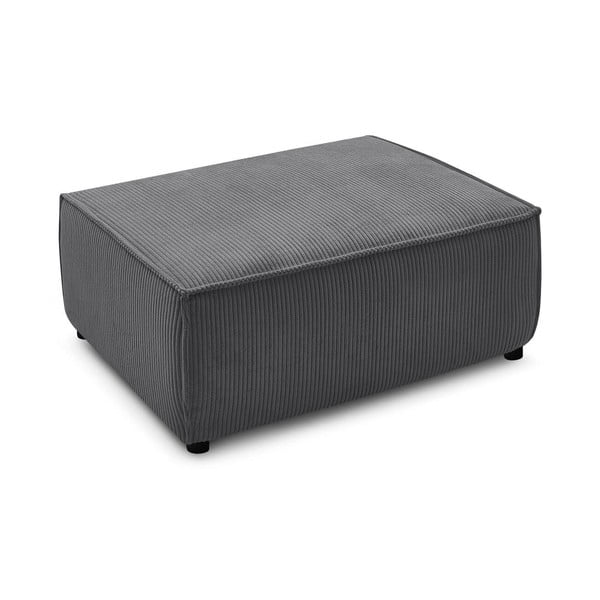 Temno siv tabure iz rebrastega žameta Nihad – Bobochic Paris-image-3