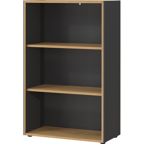Antracitno siv/naraven regal v hrastovem dekorju 75x120x40 cm Podium – Germania-image-3
