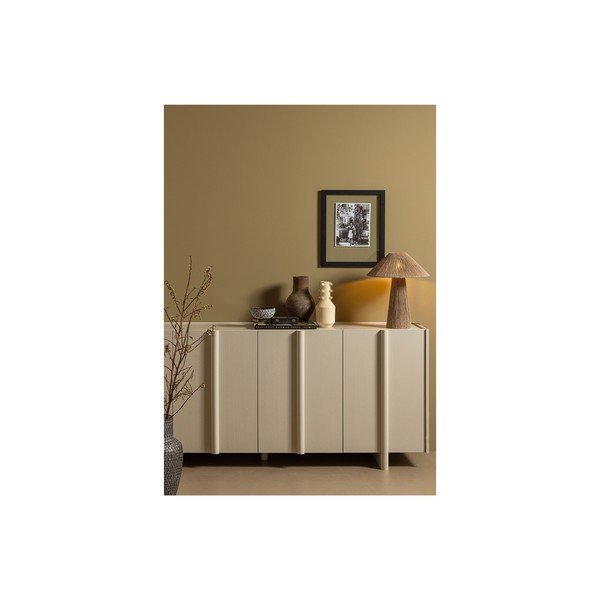 Kremno bela nizka modularna komoda iz masivnega bora 200x85 cm Basu – WOOOD-image-1