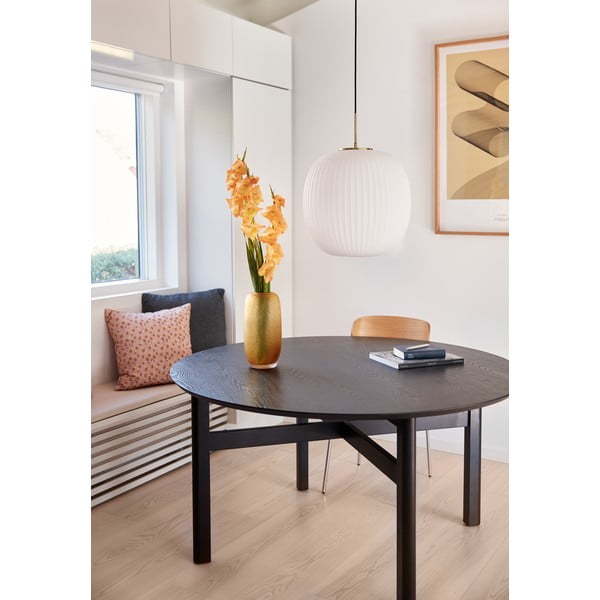 Bela viseča svetilka s steklenim senčilom ø 40 cm Serene – Hübsch-image-2