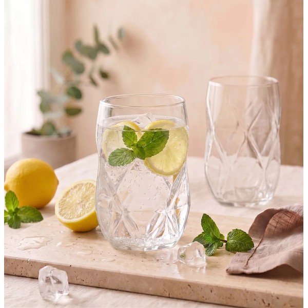 Kozarci v kompletu 6 ks iz borosilikatnega stekla 400 ml Geo – Vialli Design-image-3