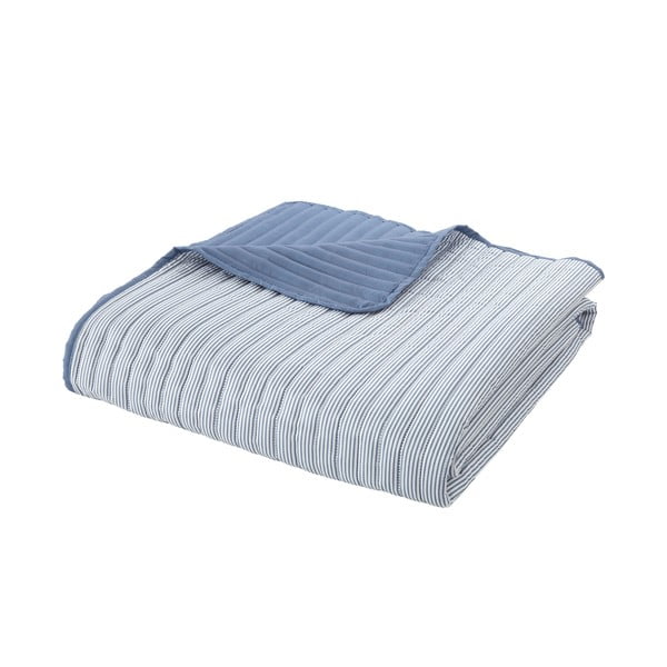 Modro prešito pregrinjalo 220x230 cm Stripe – Catherine Lansfield