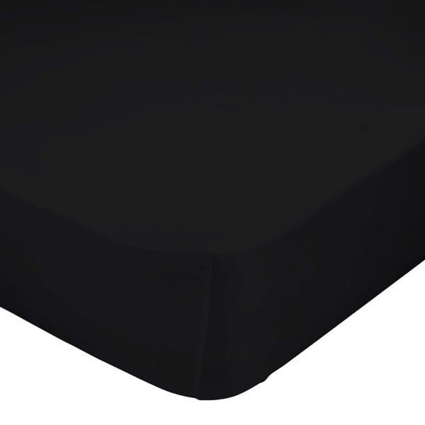 Črna elastična rjuha iz čistega bombaža, 70 x 140 cm