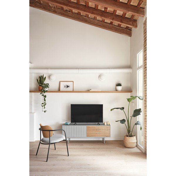 Siva TV omarica v hrastovem dekorju 140x52 cm Sierra – Teulat-image-1