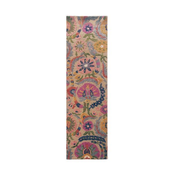 Ročno tkan volnen tekač 80x300 cm Amira Floral  – Flair Rugs