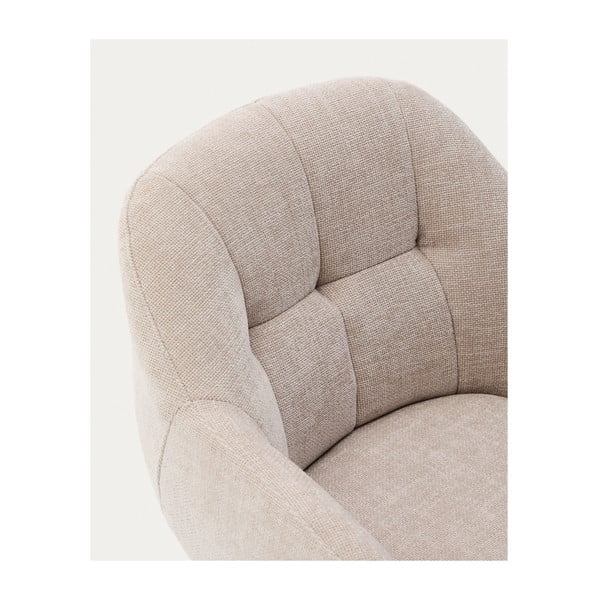 Bež oblazinjen jedilni stol z nasloni za roke Dorina – Kave Home-image-3