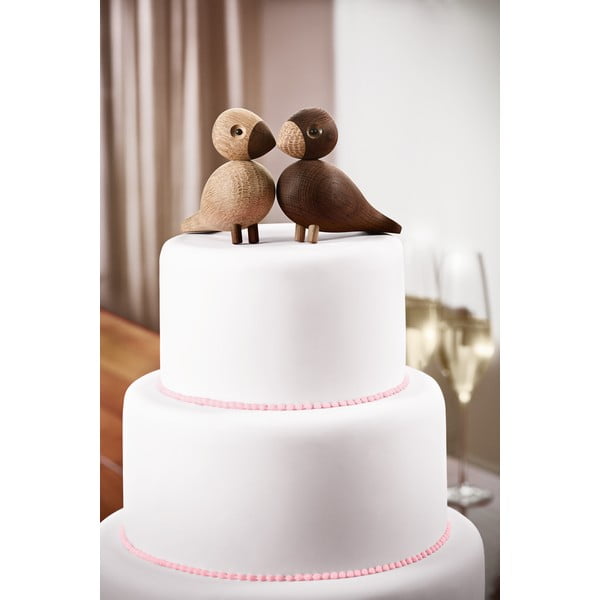 Komplet 2 kipcev iz masivnega hrasta Kay Bojesen Denmark Lovebirds-image-1