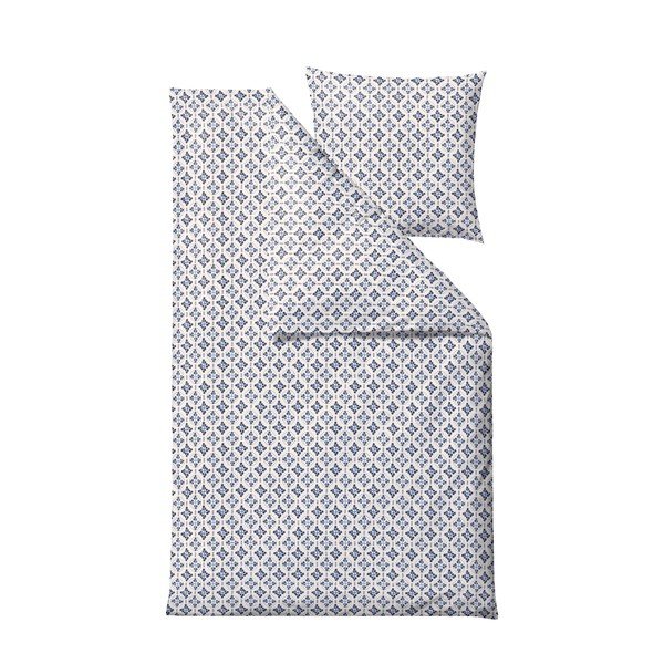 Bela/modra enojna bombažna posteljnina 140x200 cm Heirloom – Södahl-image-2
