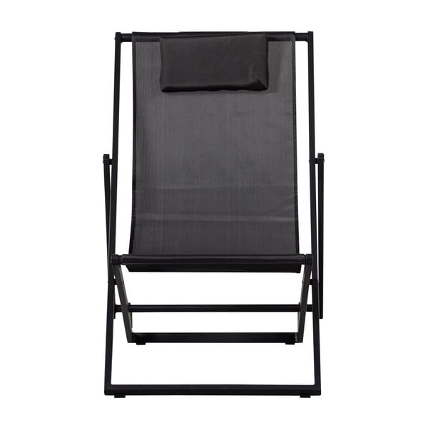 Črn kovinski zložljiv vrtni ležalnik Esper – Exotan-image-3