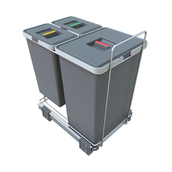 Izvlečni plastični koš za ločevanje odpadkov 24 + 8 + 8 l Ecofil - Elletipi