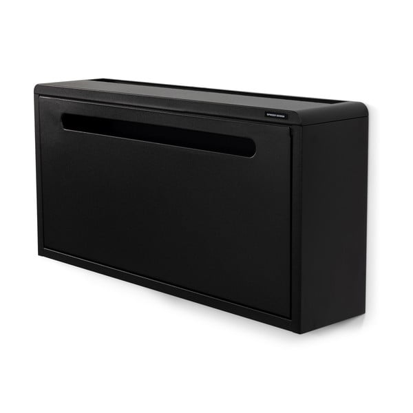 Črna kovinska preklopna/stenska omarica za čevlje 76x38x18 cm Sportiva – Spinder Design