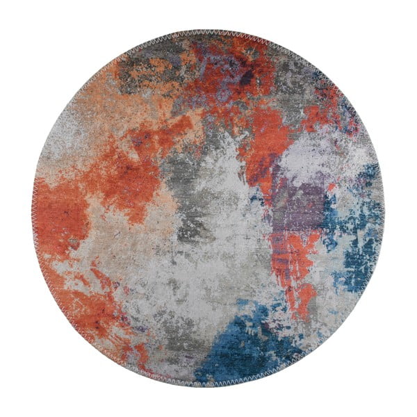 Modra/oranžna pralna okrogla preproga ø 80 cm – Vitaus