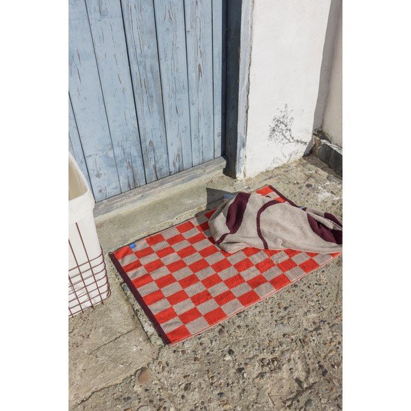 Oranžno-bež kopalniška preproga za tuš kabino iz organskega bombaža 50x80 cm Retro – Mette Ditmer Denmark-image-1