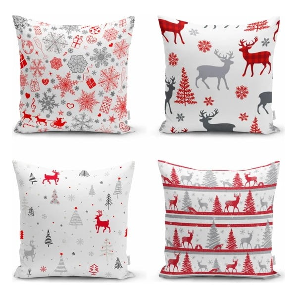 Prevleke za blazino z božičnim motivom v kompletu 4 ks 43x43 cm Snowflakes – Mila Home