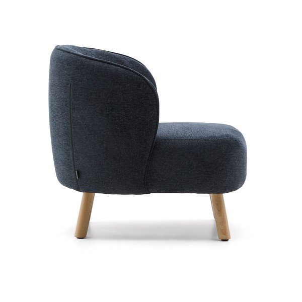 Prašno moder fotelj iz šenilje Ulit – Kave Home-image-3