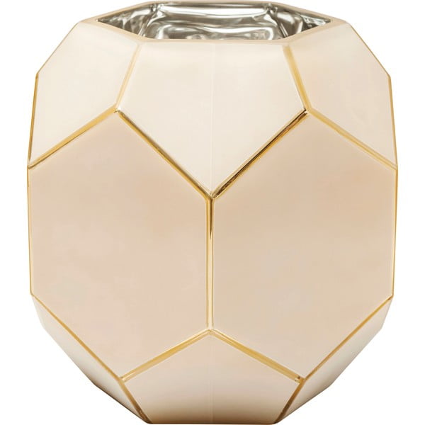 Svetlo rožnata steklena vaza Kare Design, višina 22 cm