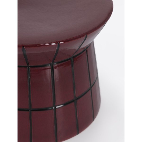 Bordo rdeča keramična okrogla klubska mizica ø 37,5 cm Abbes – Bizzotto-image-2