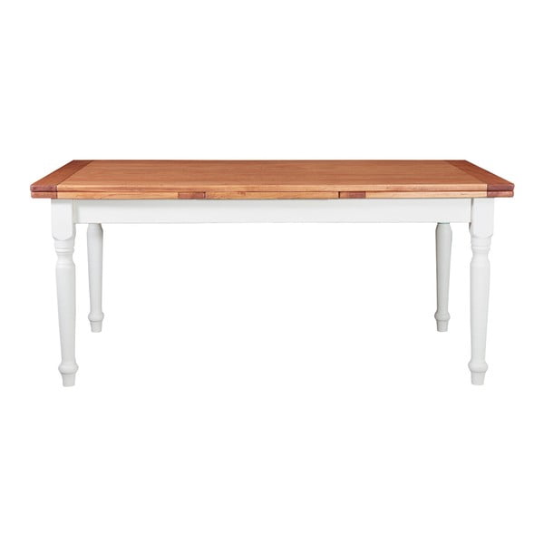 Biscottini Teigge lesena zložljiva jedilna miza z belo strukturo, 180 x 90 cm