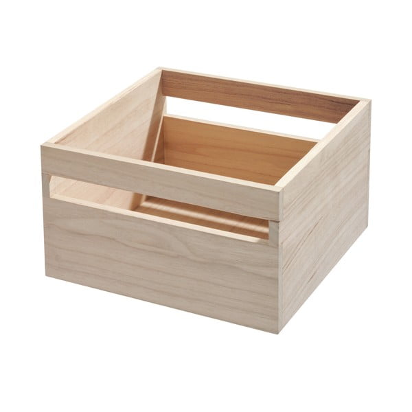 Škatla za shranjevanje iz pavlovnije iDesign Eco Wood, 25,4 x 25,4 cm