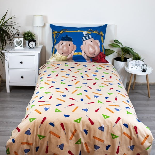 Enojna bombažna otroška posteljnina 140x200 cm Pat a Mat – Jerry Fabrics-image-2