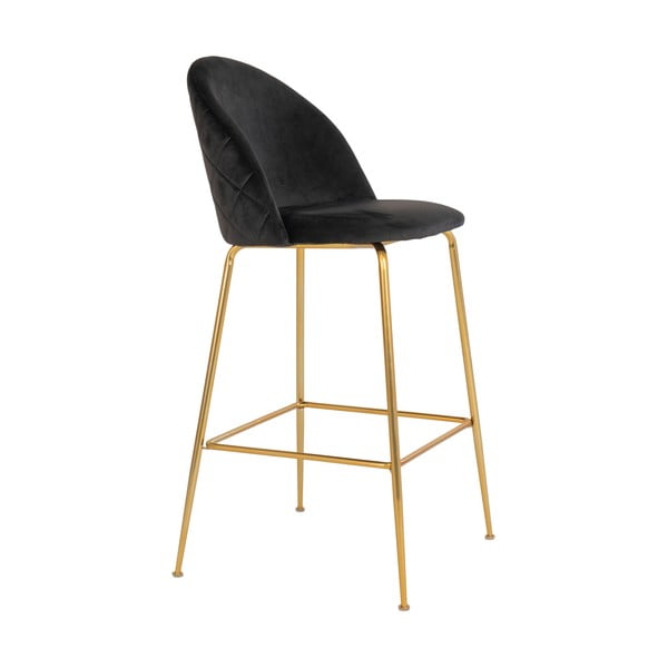Črni žametni barski stoli v kompletu 2 ks 108 cm Lausanne – House Nordic-image-2