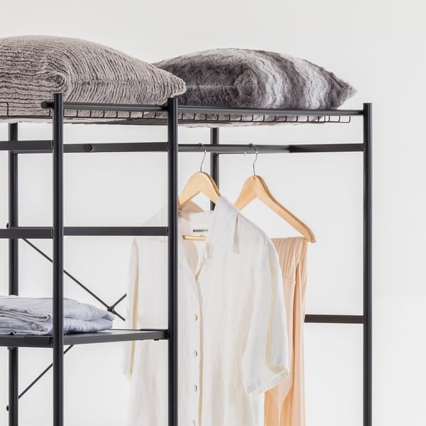 Črna garderoba Kave Home Storn, višina 182 cm-image-1