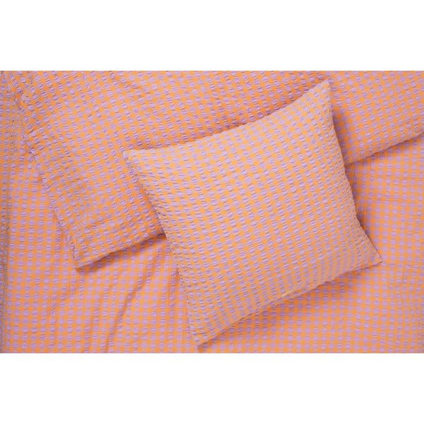 Oranžna/svetlo vijolična posteljnina iz krepa 140x200 cm Bæk&Bølge – JUNA-image-2