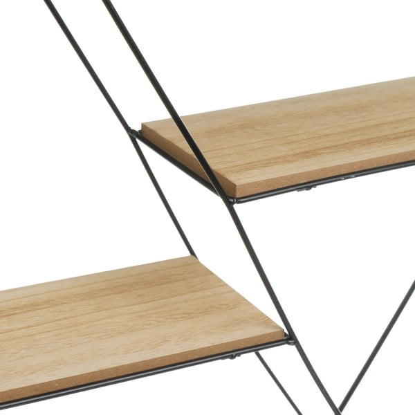 Črna/naravna večnivojska polica 50 cm – Casa Selección-image-1