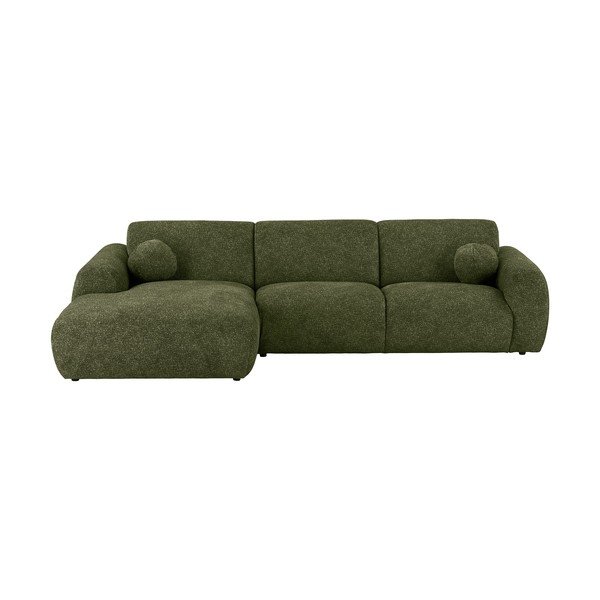 Zelena kotna sedežna garnitura (levi kot/z ležalnikom) Clyde – House Nordic