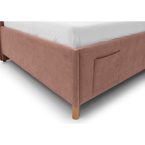 Rožnata oblazinjena kotna otroška postelja brez letvenega dna 90x200 cm Fun – Meise Möbel-image-4