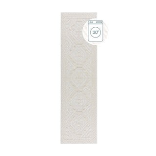 Kremno bel pralen tekač iz šenila 60x240 cm Jaipur – Flair Rugs