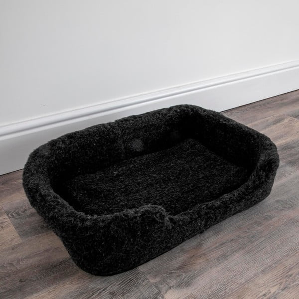 Črna postelja iz merino volne za hišne ljubljenčke Native Natural, širina 60 cm