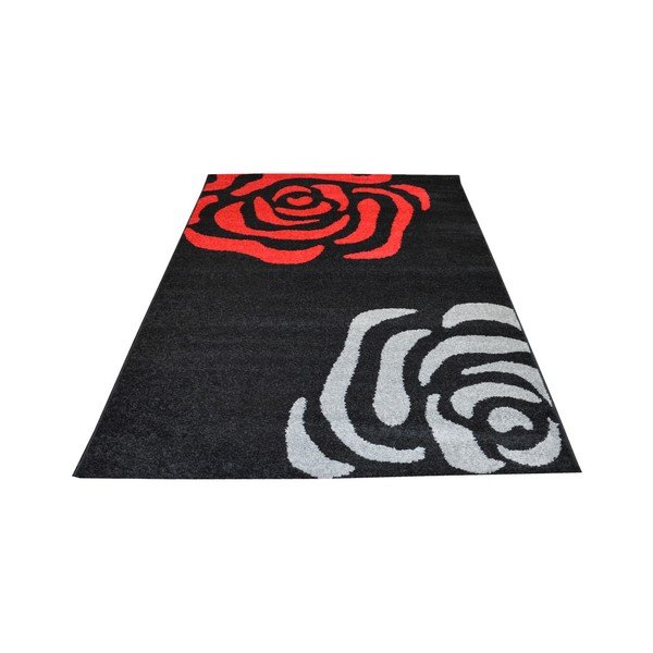 Preproga Flair Rugs Fleurs črna in rdeča, 160x235 cm-image-1